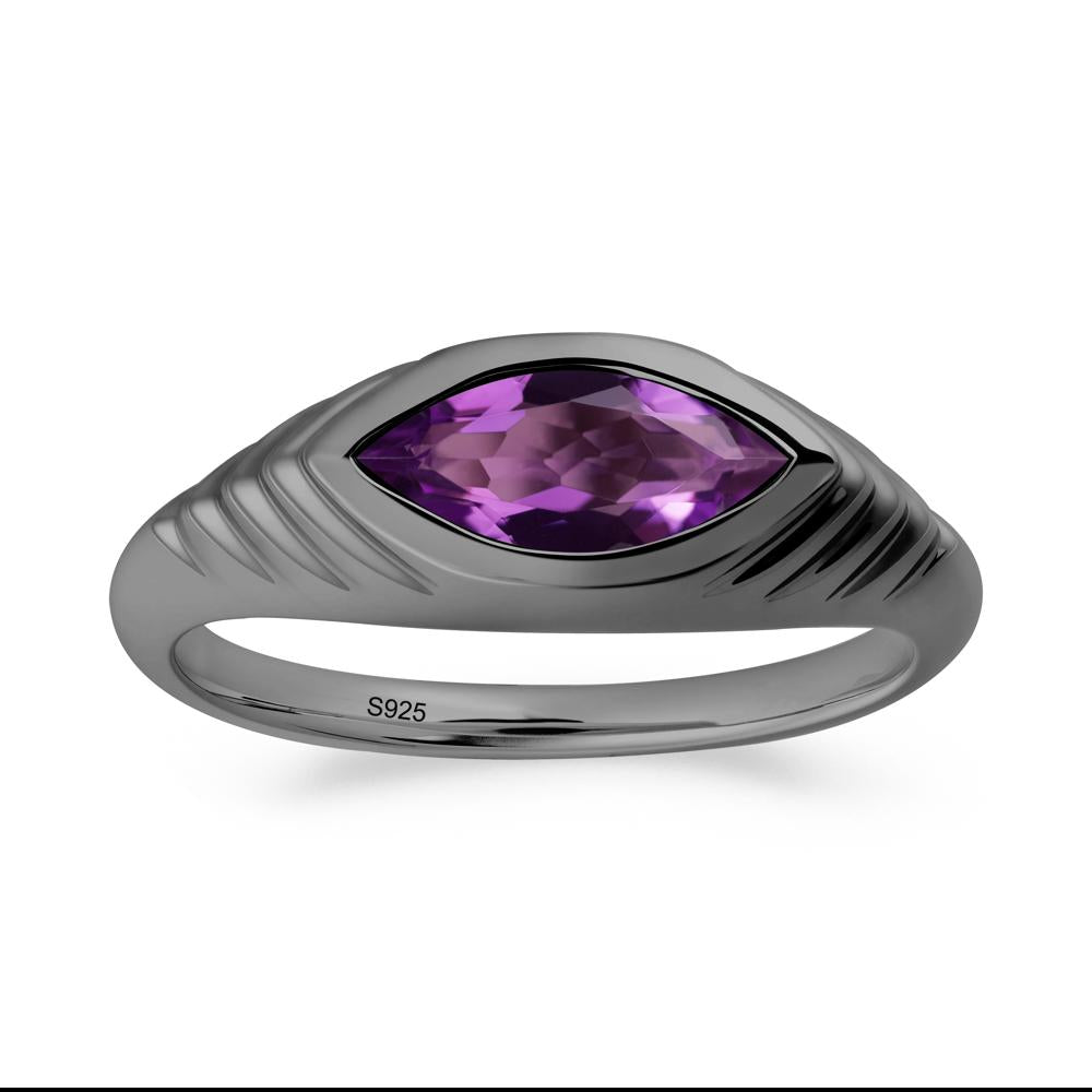 Evil Eye Inspired Amethyst Ring - LUO Jewelry #metal_black finish sterling silver