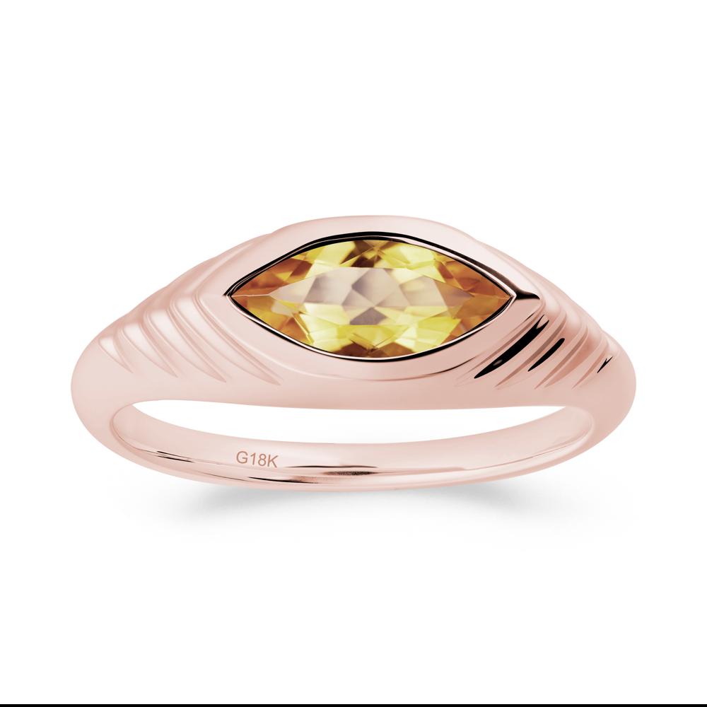 Evil Eye Inspired Citrine Ring - LUO Jewelry #metal_18k rose gold