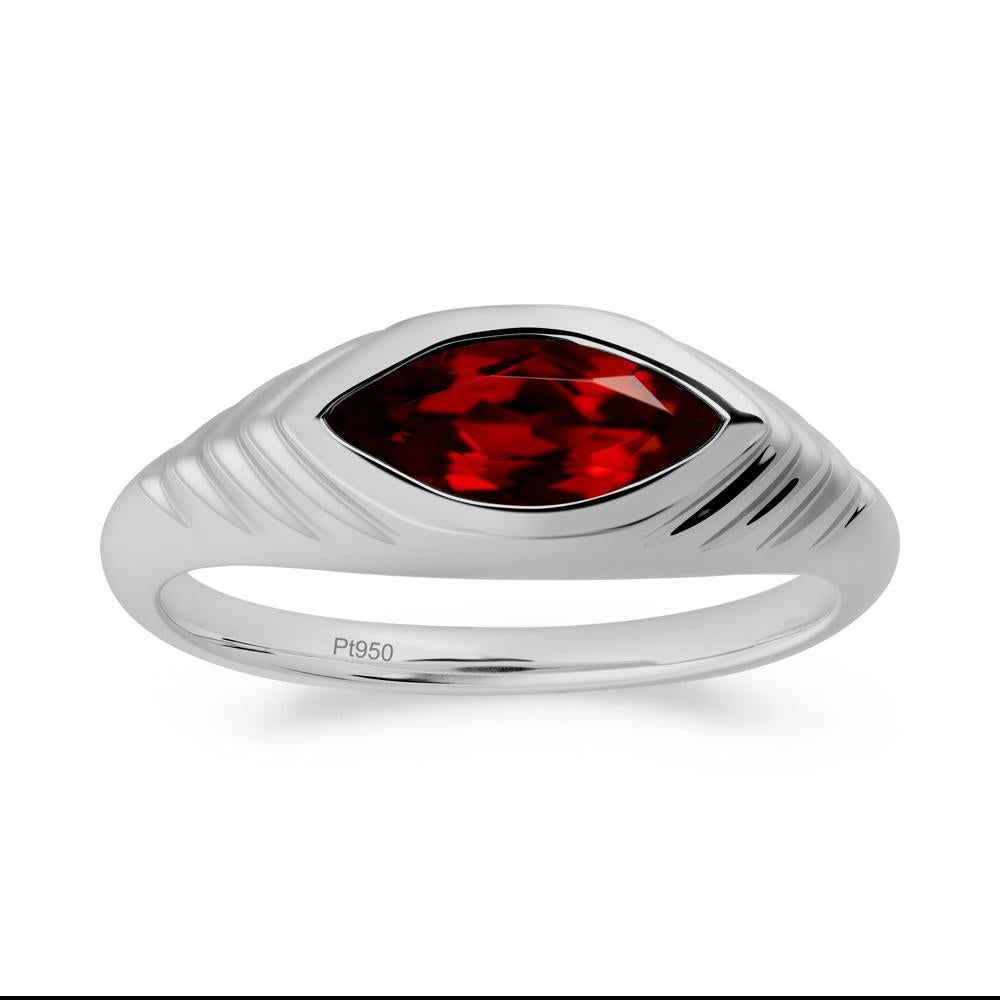 Marquise Garnet Statement Eye Ring - LUO Jewelry #metal_platinum