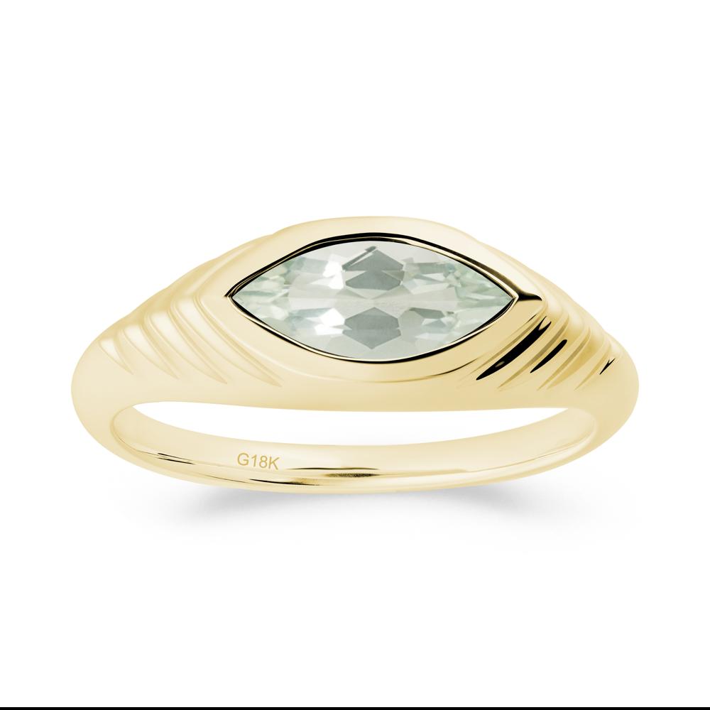 Marquise Green Amethyst Statement Eye Ring - LUO Jewelry #metal_18k yellow gold