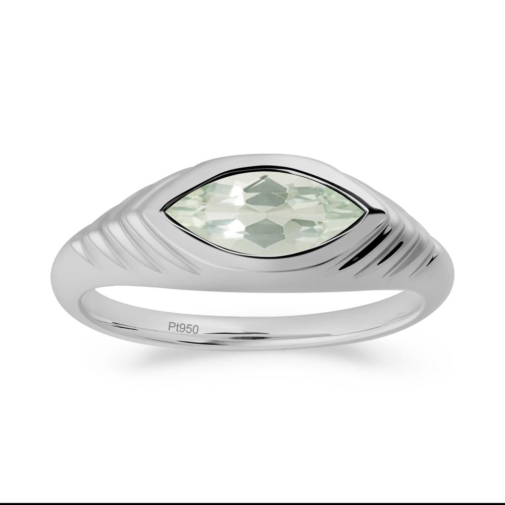 Marquise Green Amethyst Statement Eye Ring - LUO Jewelry #metal_platinum