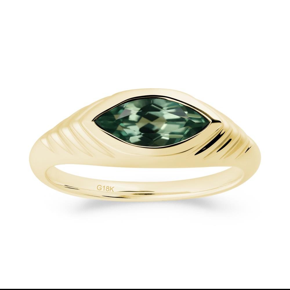 Marquise Green Sapphire Statement Eye Ring - LUO Jewelry #metal_18k yellow gold