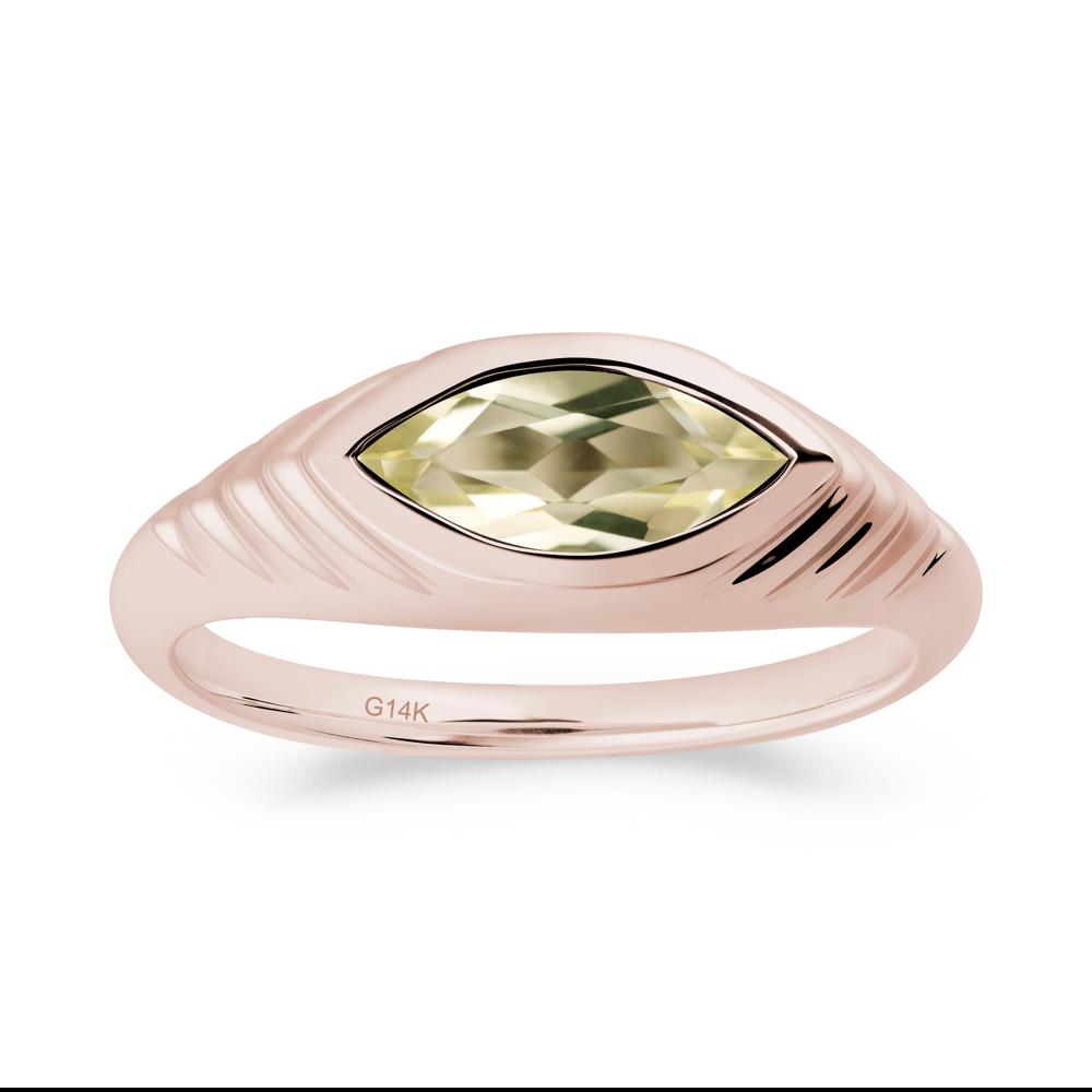 Evil Eye Inspired Lemon Quartz Ring - LUO Jewelry #metal_14k rose gold