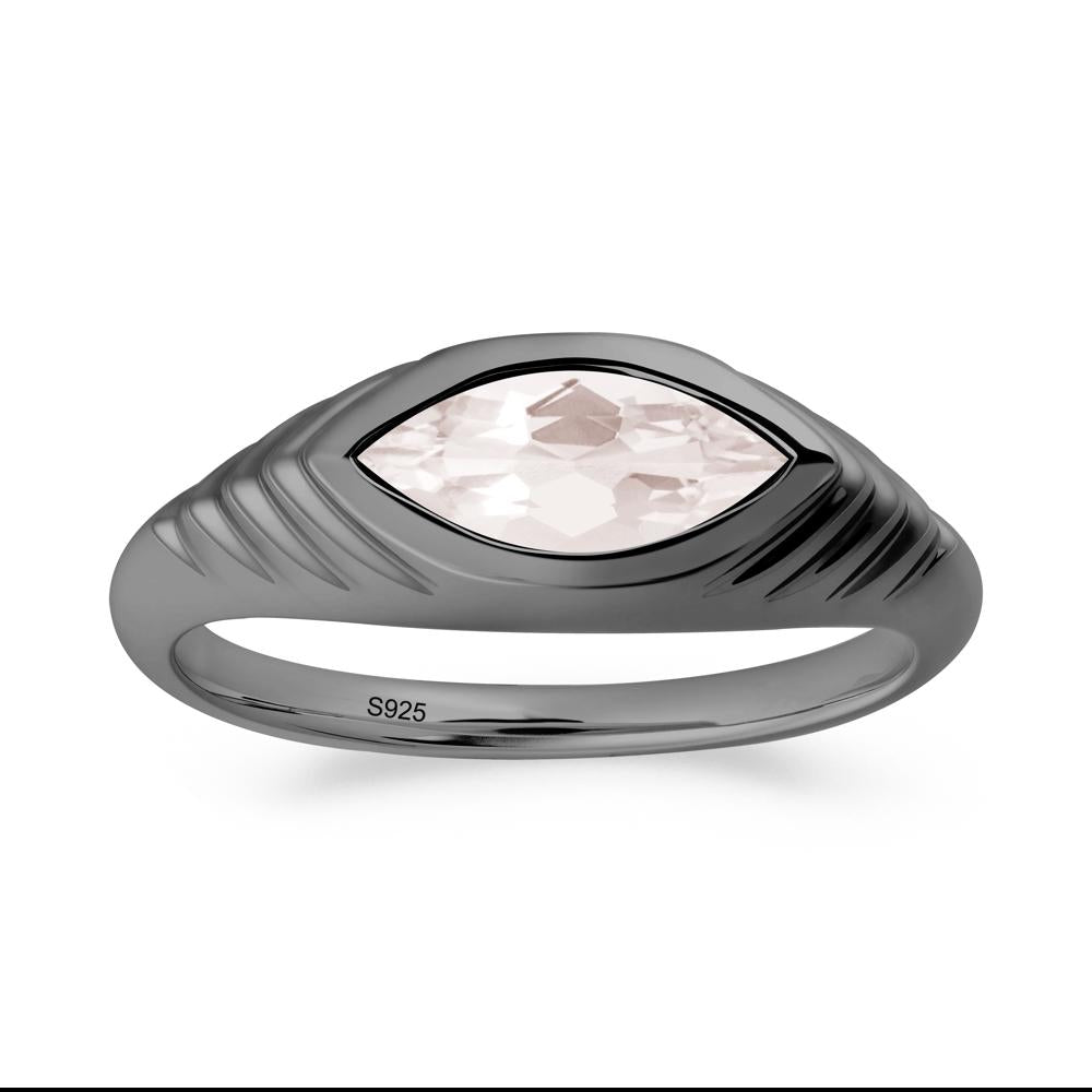 Evil Eye Inspired Morganite Ring - LUO Jewelry #metal_black finish sterling silver