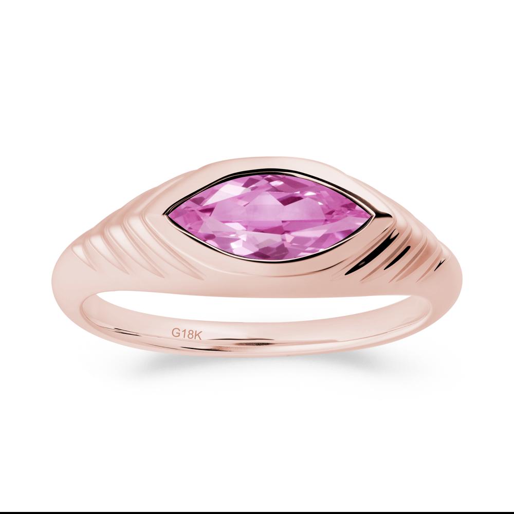 Marquise Pink Sapphire Statement Eye Ring - LUO Jewelry #metal_18k rose gold