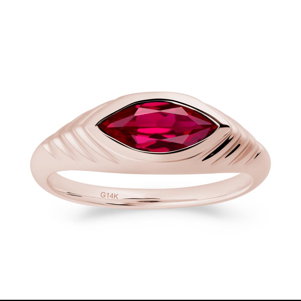 Evil Eye Inspired Ruby Ring - LUO Jewelry #metal_14k rose gold