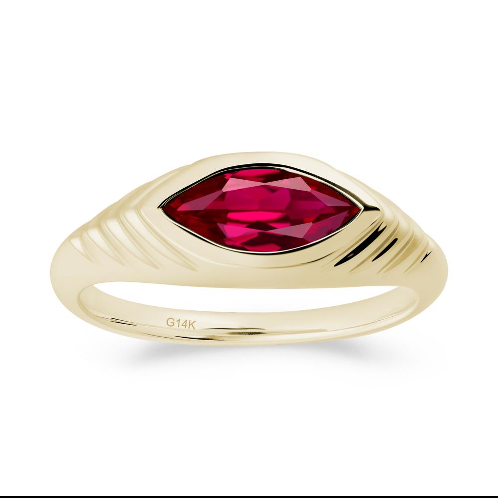 Evil Eye Inspired Ruby Ring - LUO Jewelry #metal_14k yellow gold