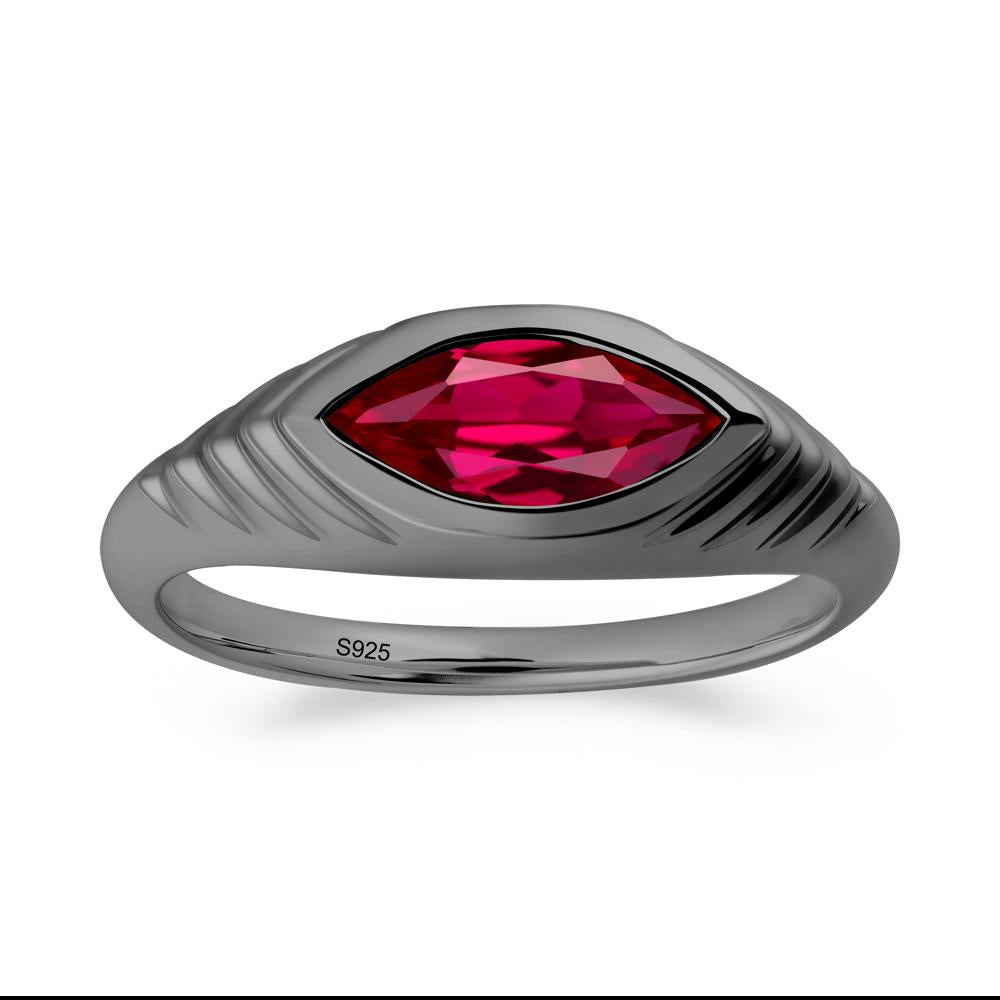 Evil Eye Inspired Ruby Ring - LUO Jewelry #metal_black finish sterling silver