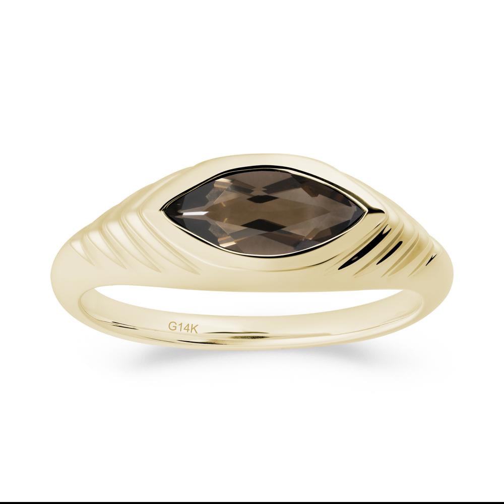 Evil Eye Inspired Smoky Quartz Ring - LUO Jewelry #metal_14k yellow gold