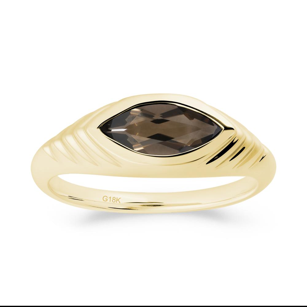 Evil Eye Inspired Smoky Quartz Ring - LUO Jewelry #metal_18k yellow gold