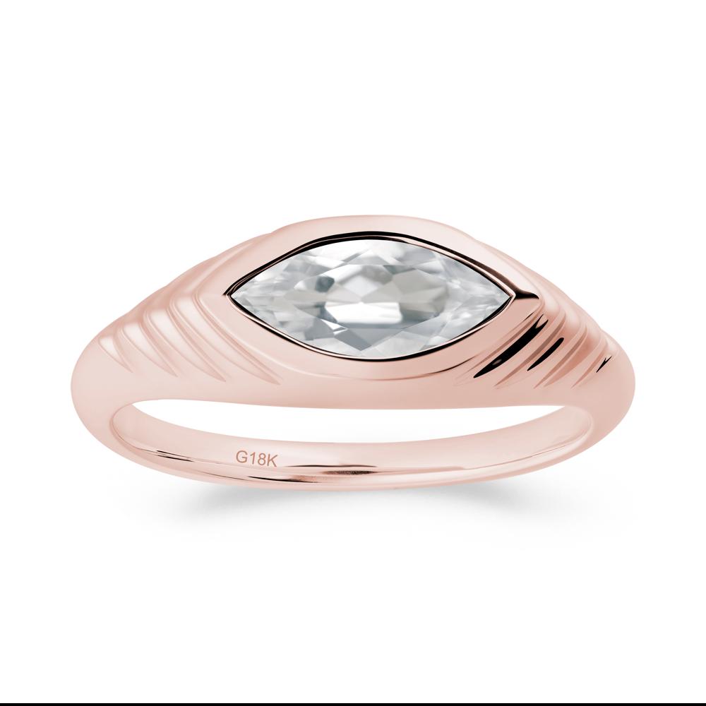 Marquise White Topaz Statement Eye Ring - LUO Jewelry #metal_18k rose gold