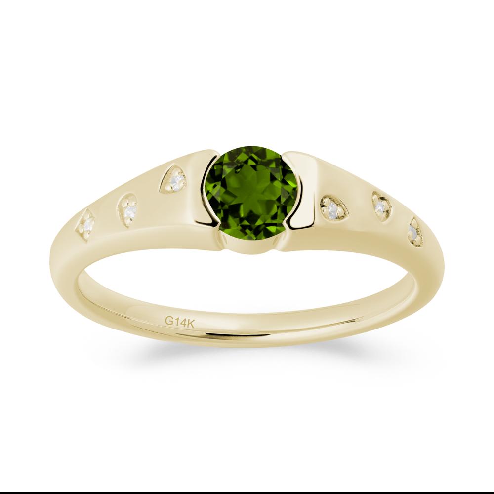 Minimalist Round Diopside Promise Ring - LUO Jewelry #metal_14k yellow gold
