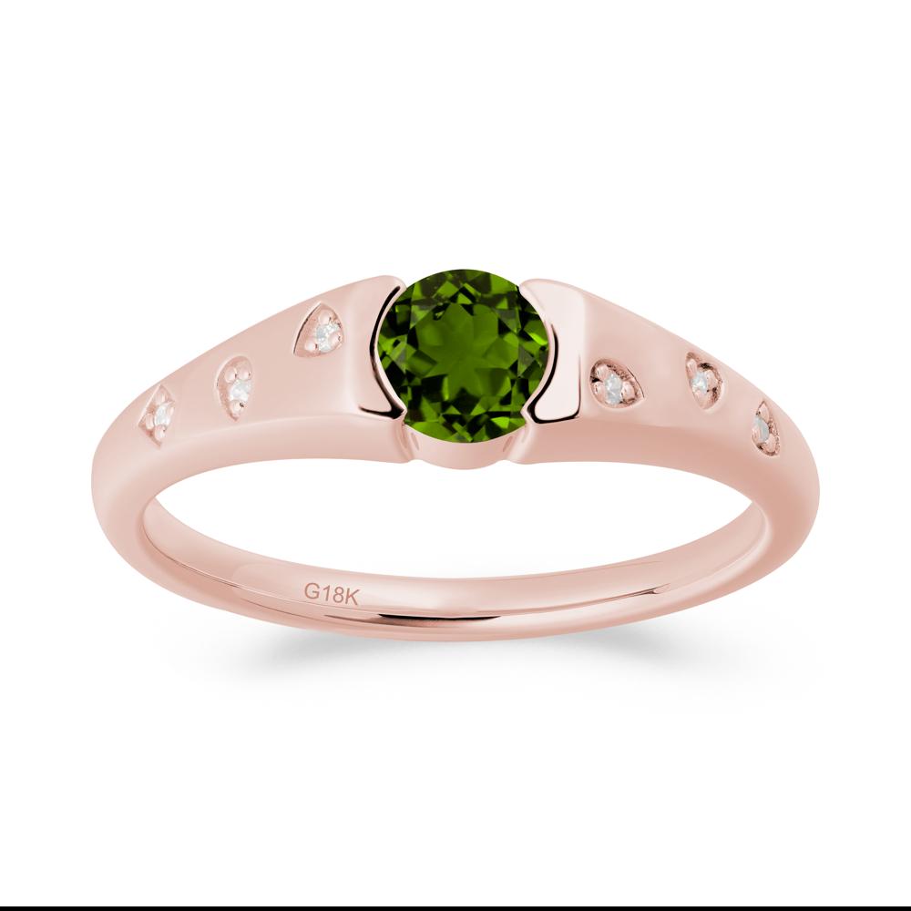 Minimalist Round Diopside Promise Ring - LUO Jewelry #metal_18k rose gold