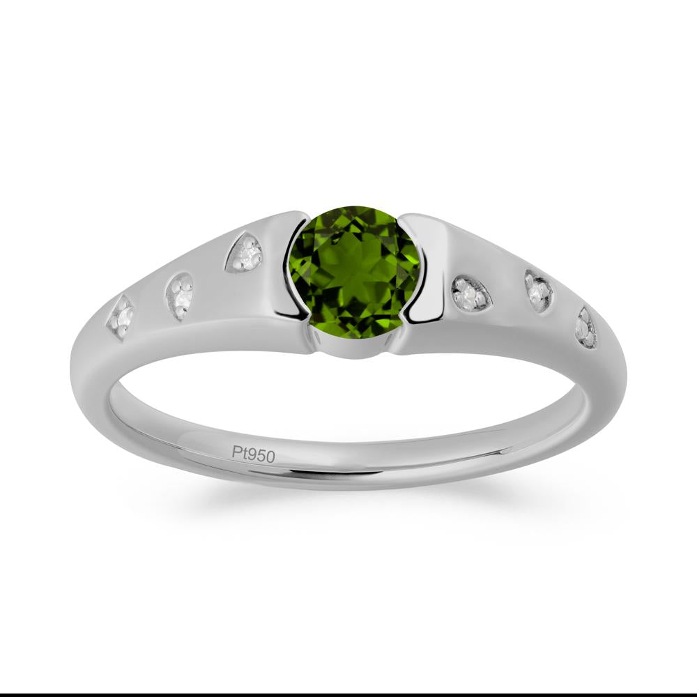 Minimalist Round Diopside Promise Ring - LUO Jewelry #metal_platinum