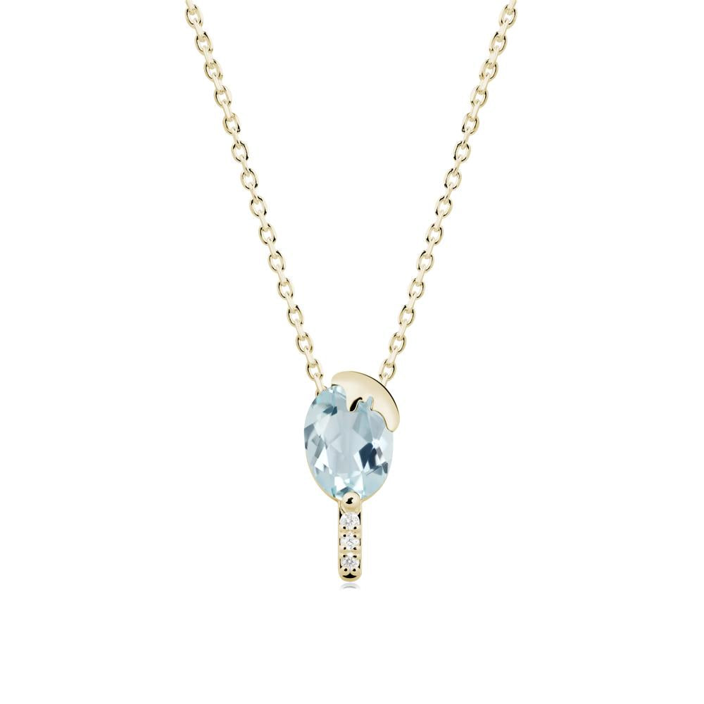 Popsicle Inspired Oval Aquamarine Pendant - LUO Jewelry #metal_14k yellow gold