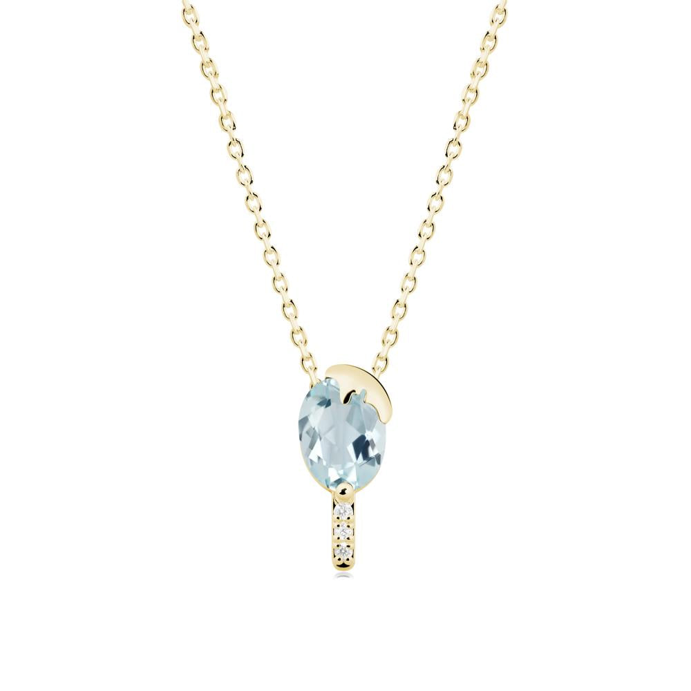 Popsicle Inspired Oval Aquamarine Pendant - LUO Jewelry #metal_18k yellow gold