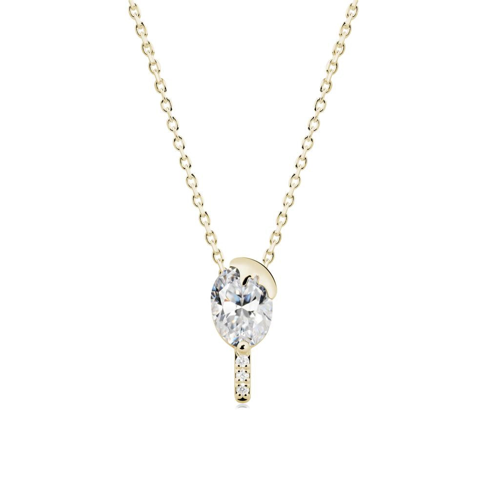 Popsicle Inspired Oval Cubic Zirconia Pendant - LUO Jewelry #metal_14k yellow gold