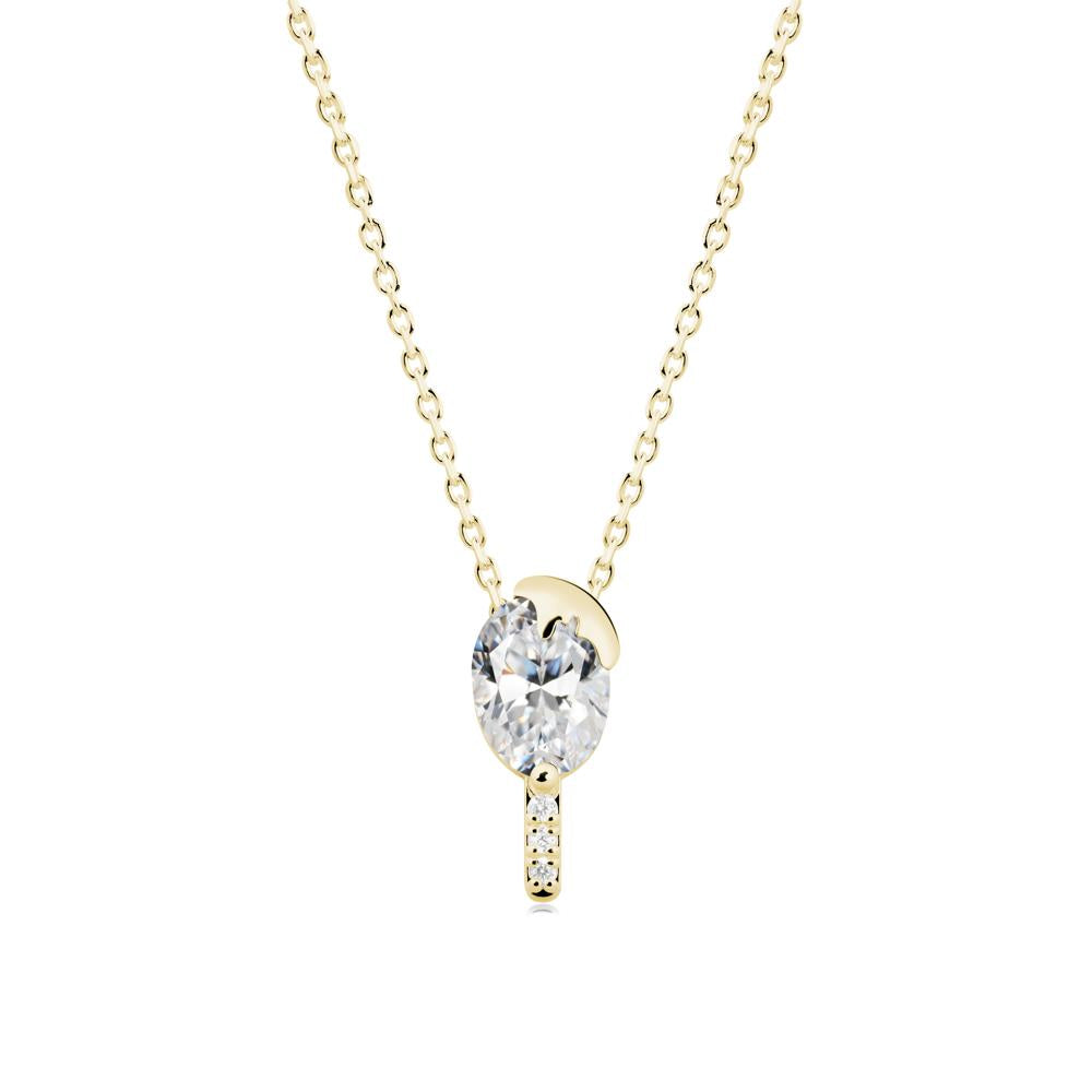 Popsicle Inspired Oval Cubic Zirconia Pendant - LUO Jewelry #metal_18k yellow gold