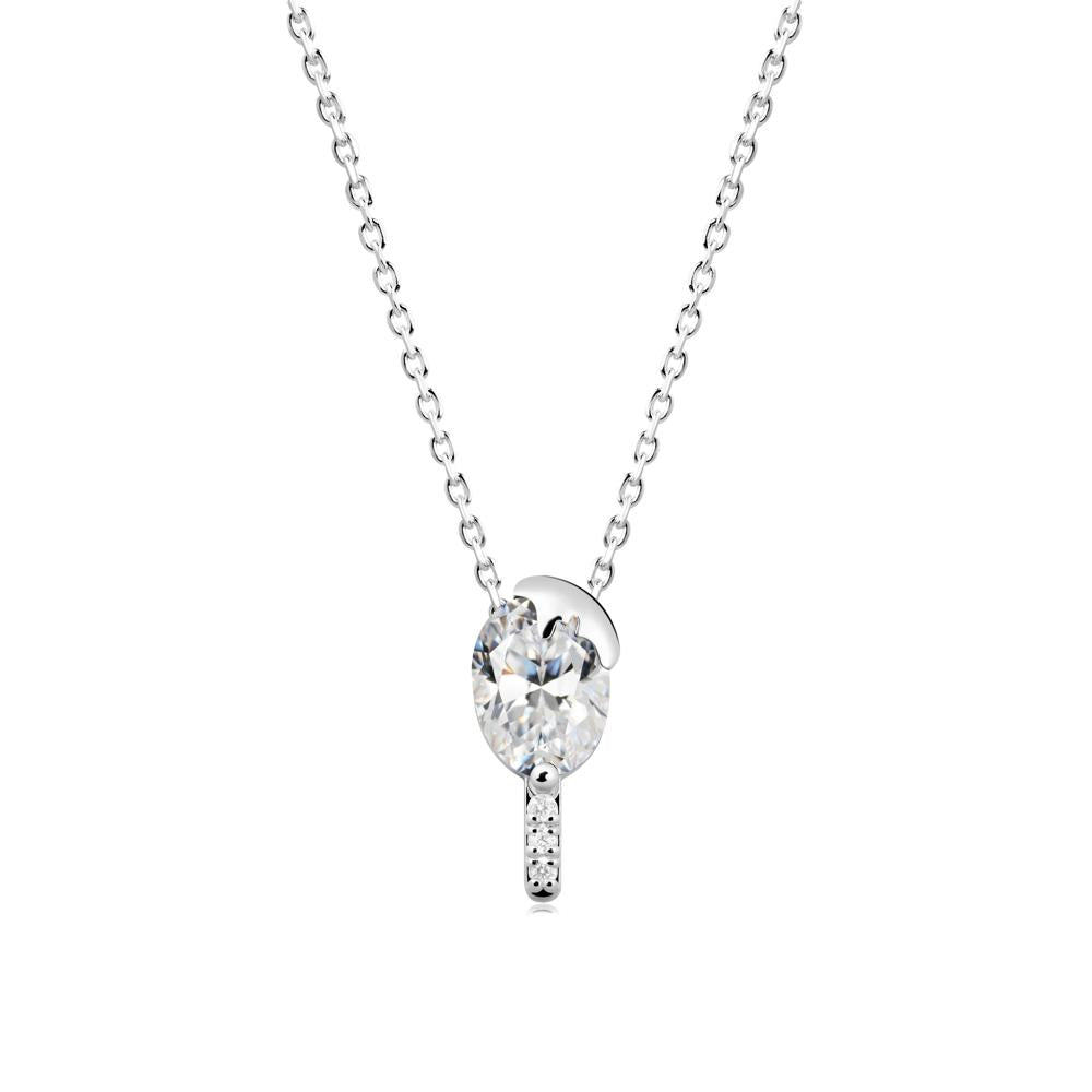 Popsicle Inspired Oval Cubic Zirconia Pendant - LUO Jewelry #metal_sterling silver
