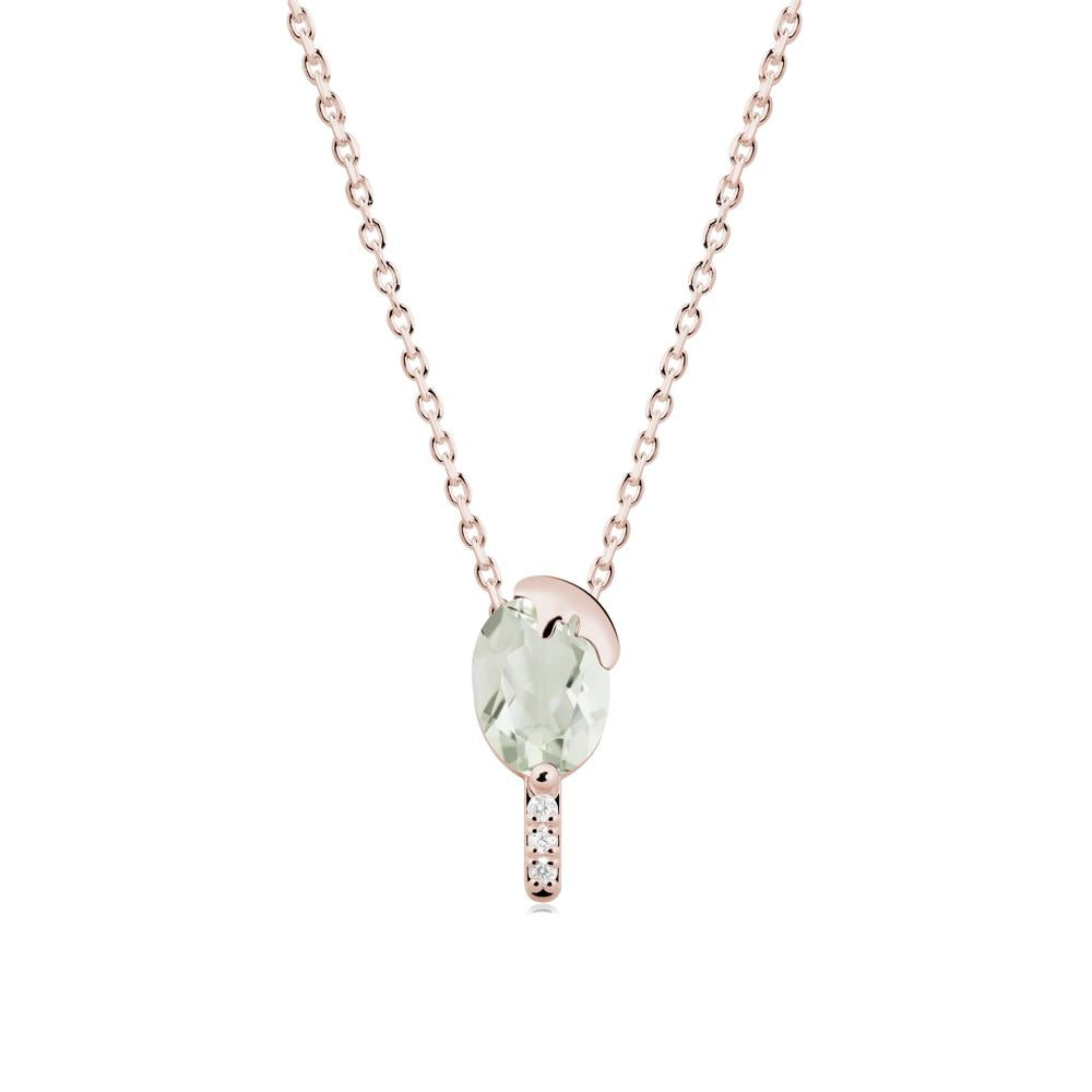 Popsicle Inspired Oval Green Amethyst Pendant - LUO Jewelry #metal_14k rose gold
