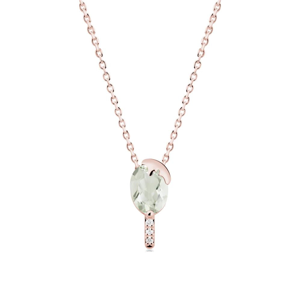 Popsicle Inspired Oval Green Amethyst Pendant - LUO Jewelry #metal_18k rose gold