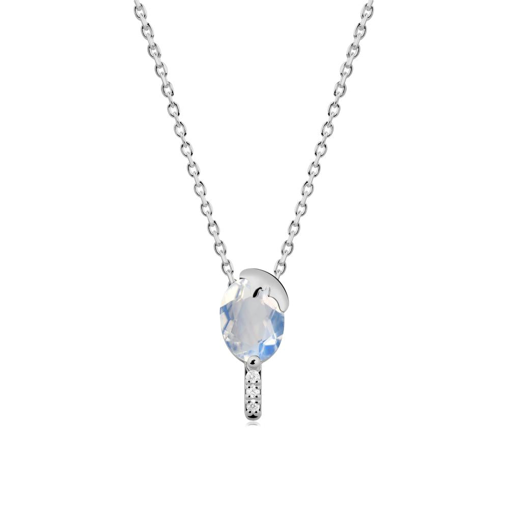 Popsicle Inspired Oval Moonstone Pendant - LUO Jewelry #metal_platinum
