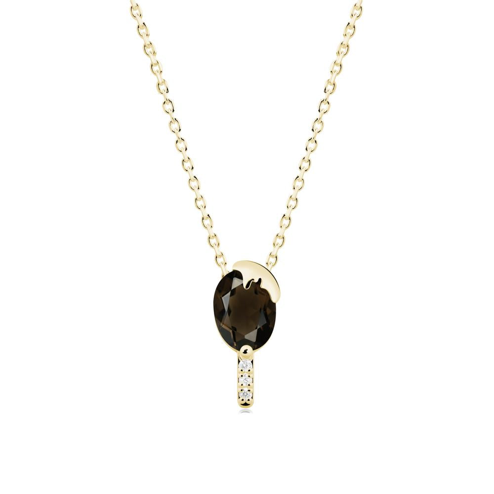Popsicle Inspired Oval Smoky Quartz Pendant - LUO Jewelry #metal_18k yellow gold