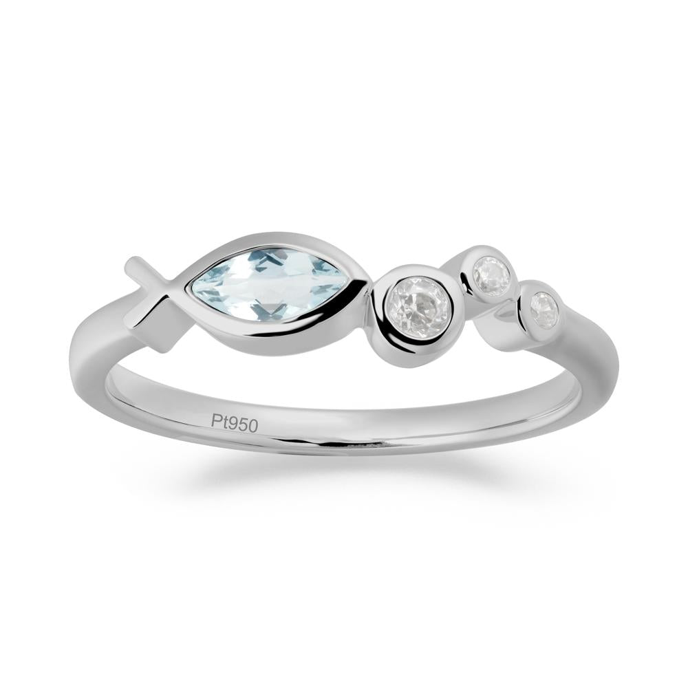 Marquise Aquamarine Ichthys Ring - LUO Jewelry #metal_platinum