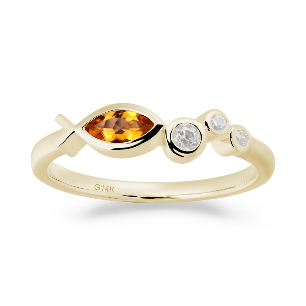 Marquise Citrine Ichthys Ring - LUO Jewelry #metal_14k yellow gold
