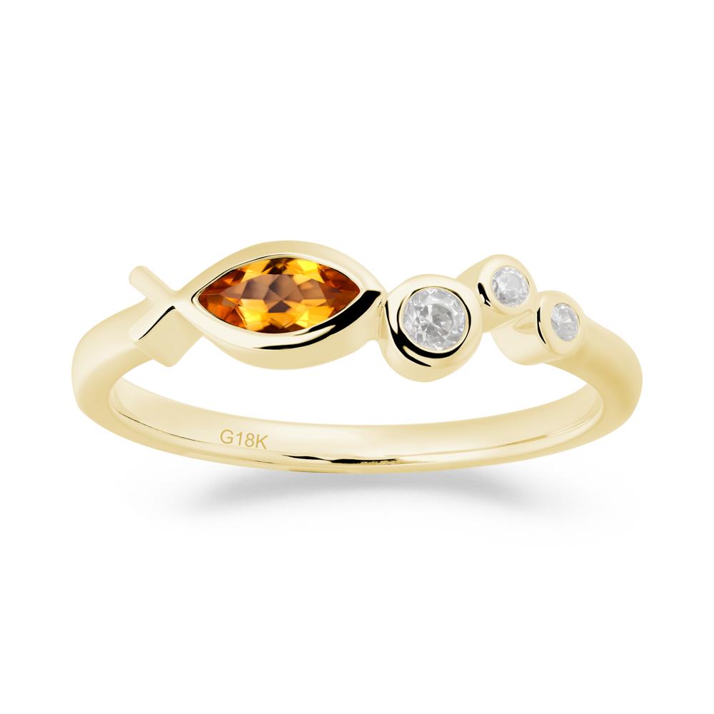 Marquise Citrine Ichthys Ring - LUO Jewelry #metal_18k yellow gold
