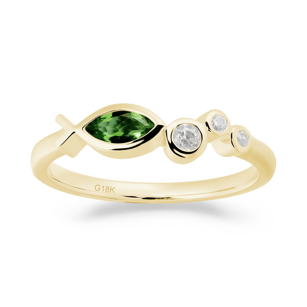 Fish Inspired Diopside Ring - LUO Jewelry #metal_18k yellow gold