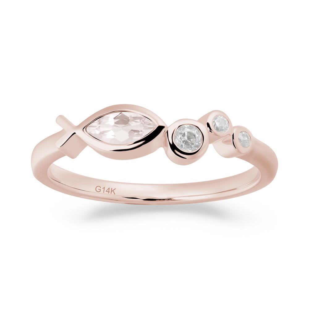 Marquise Morganite Ichthys Ring - LUO Jewelry #metal_14k rose gold