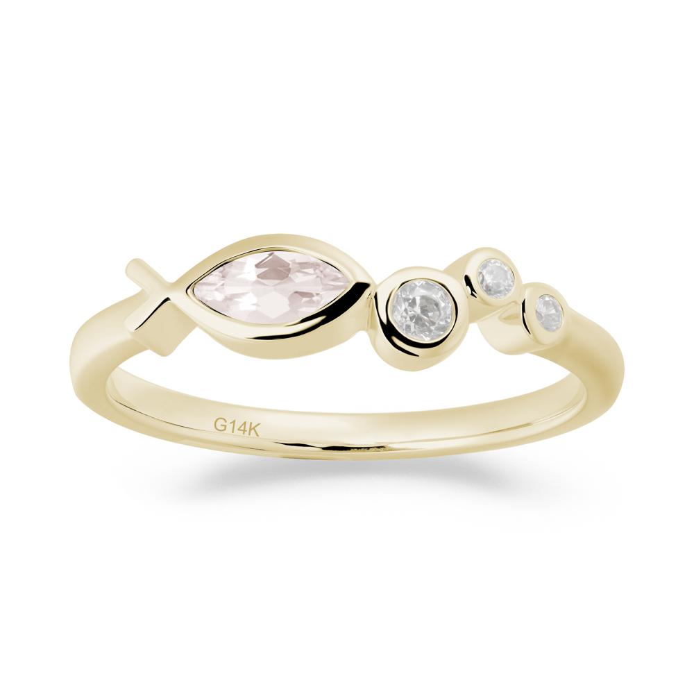 Marquise Morganite Ichthys Ring - LUO Jewelry #metal_14k yellow gold