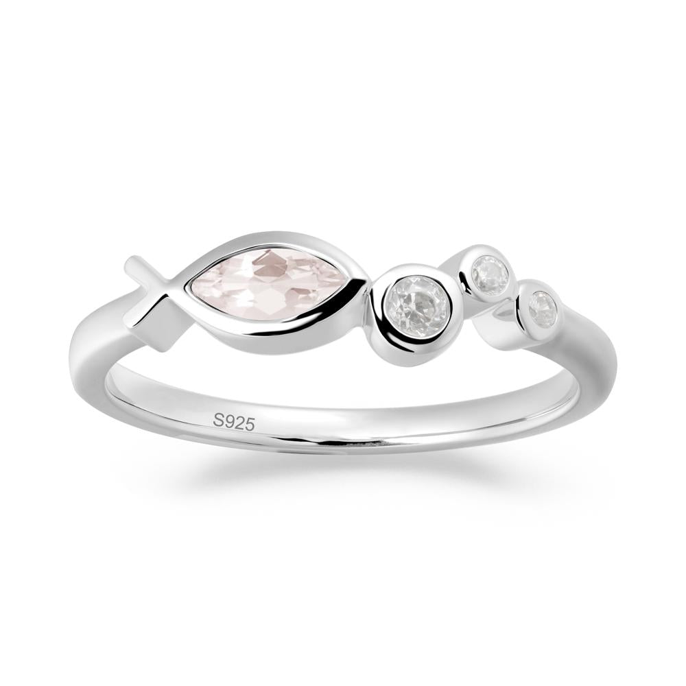 Marquise Morganite Ichthys Ring - LUO Jewelry #metal_sterling silver