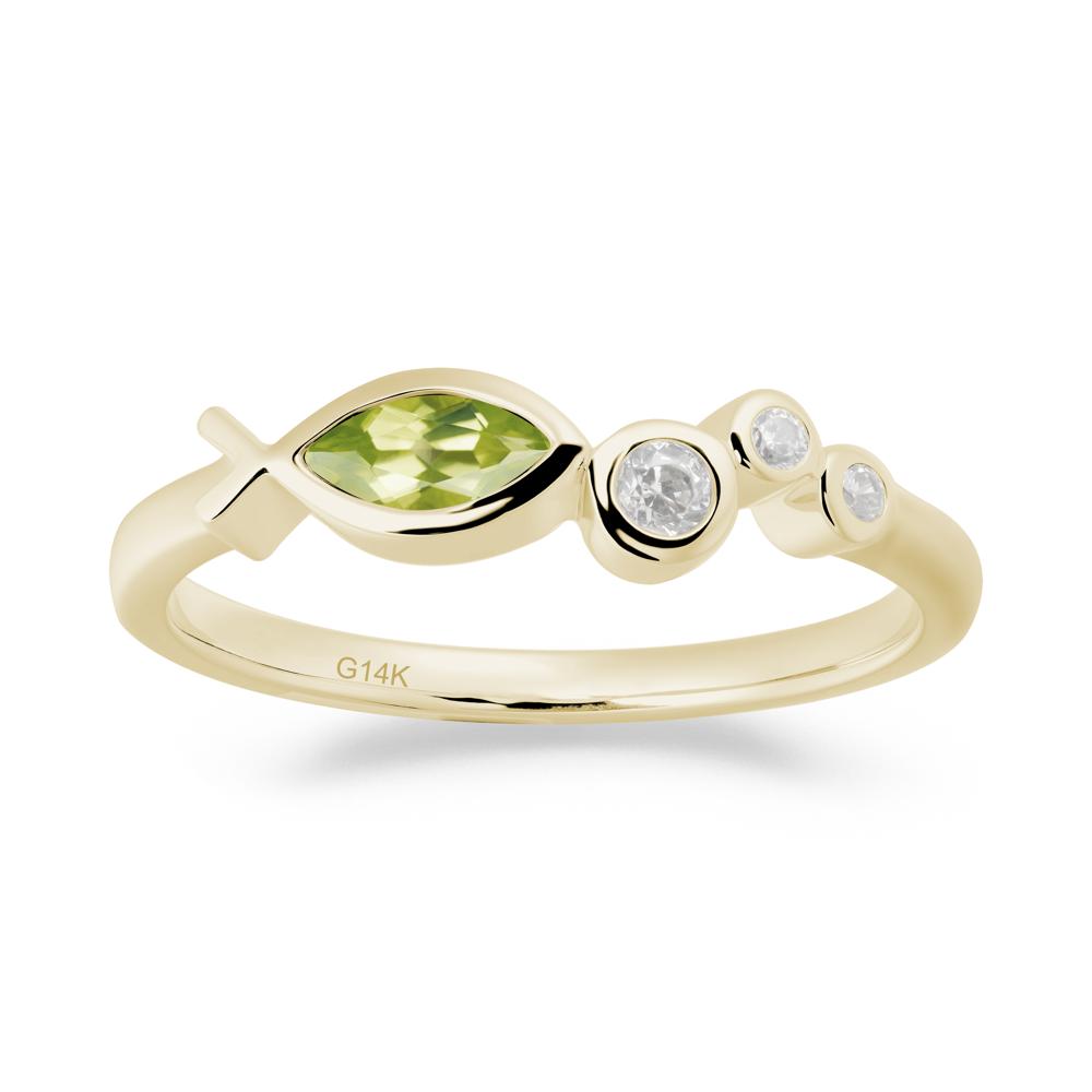 Fish Inspired Peridot Ring - LUO Jewelry #metal_14k yellow gold
