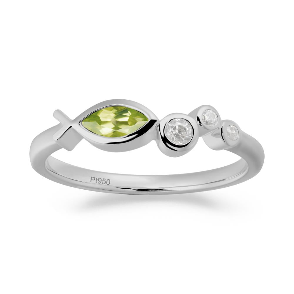Fish Inspired Peridot Ring - LUO Jewelry #metal_platinum