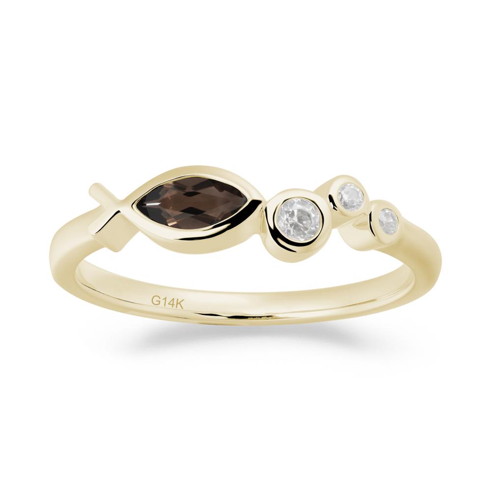 Fish Inspired Smoky Quartz Ring - LUO Jewelry #metal_14k yellow gold