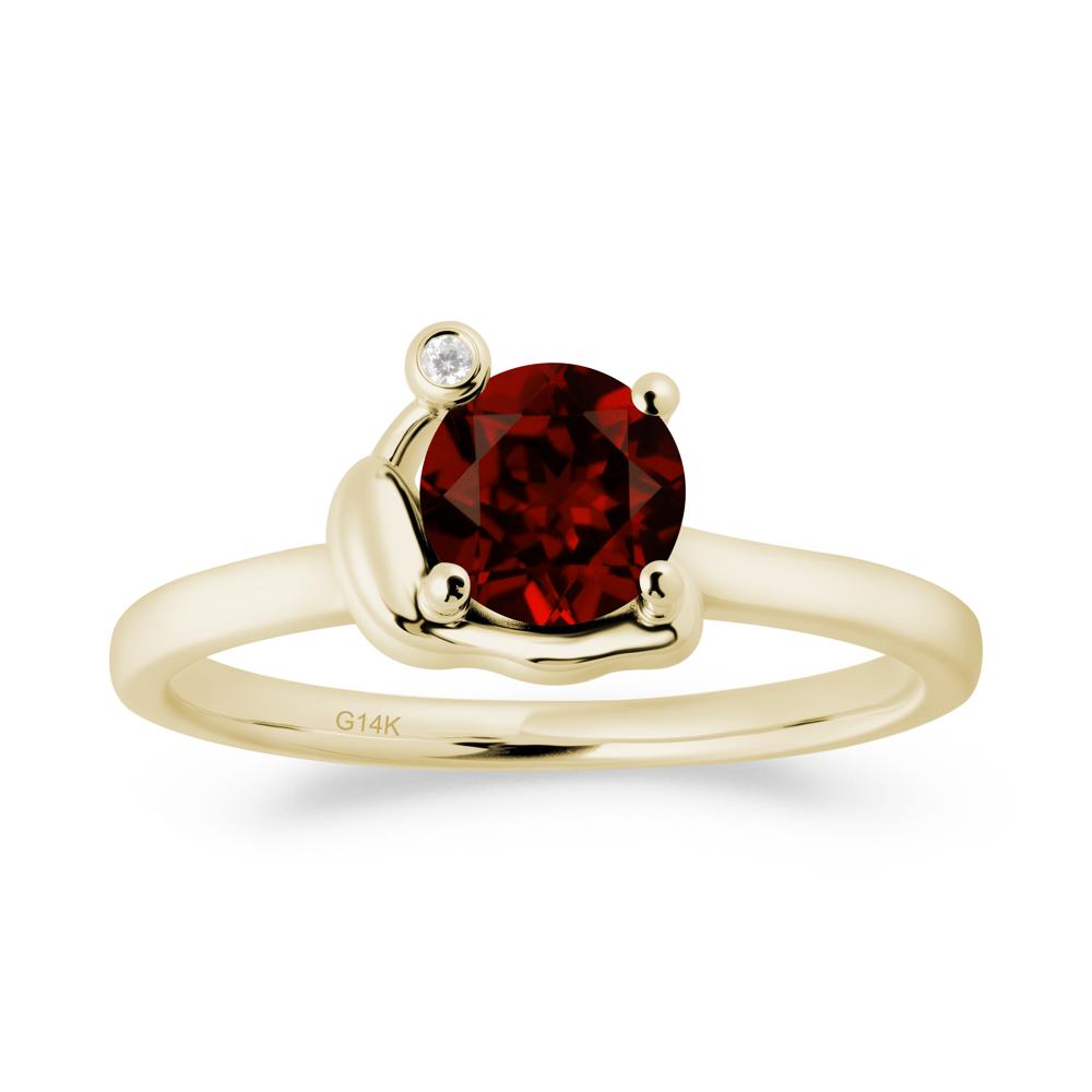 Snail Inspired Garnet Ring - LUO Jewelry #metal_14k yellow gold