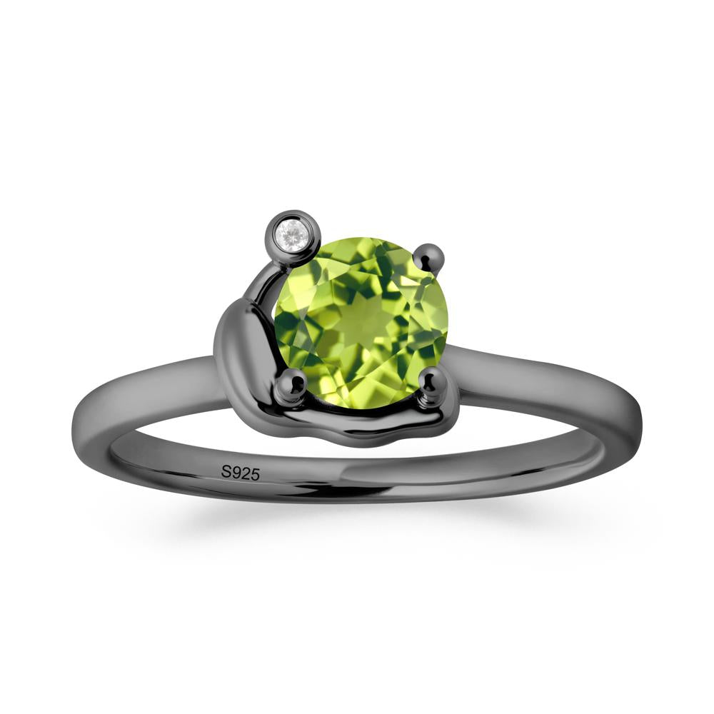Snail Inspired Peridot Ring - LUO Jewelry #metal_black finish sterling silver