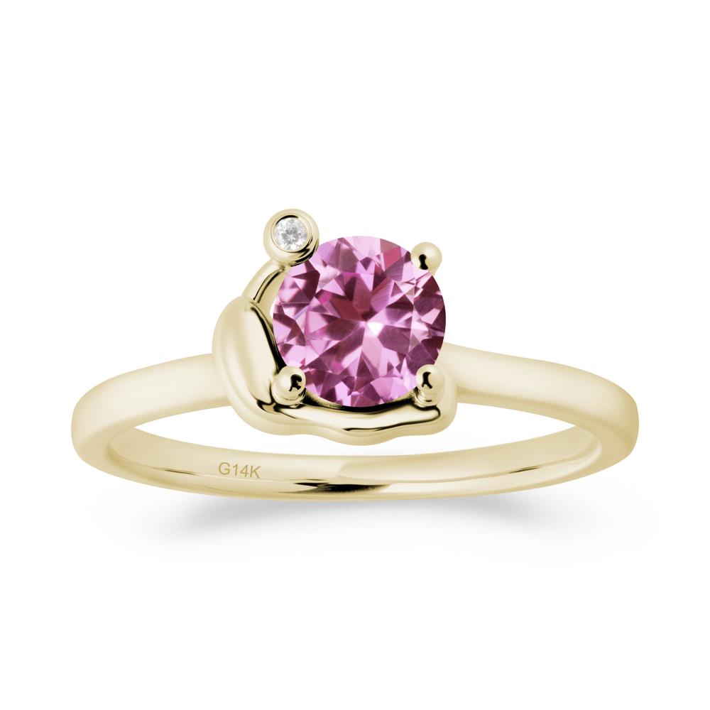 Minimalist Snail Inspired Pink Sapphire Ring - LUO Jewelry #metal_14k yellow gold