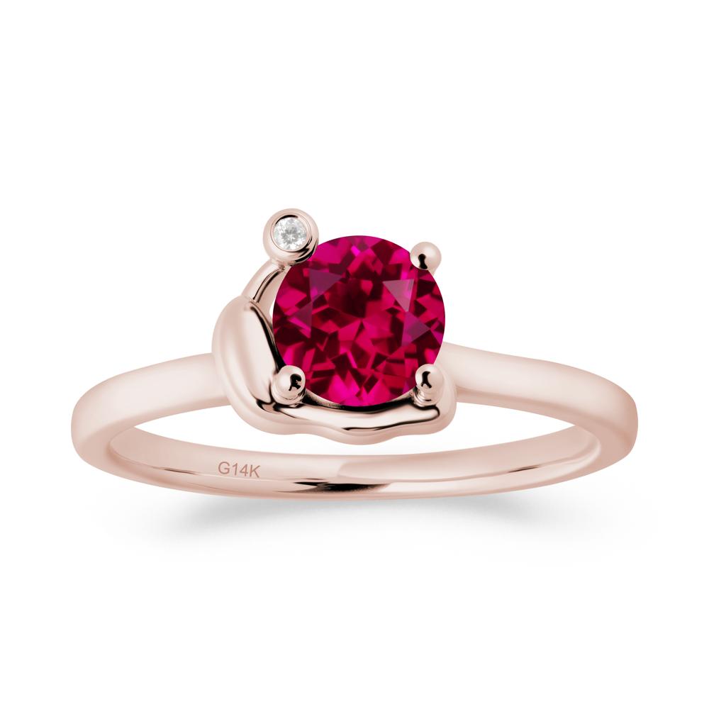 Minimalist Snail Inspired Ruby Ring - LUO Jewelry #metal_14k rose gold