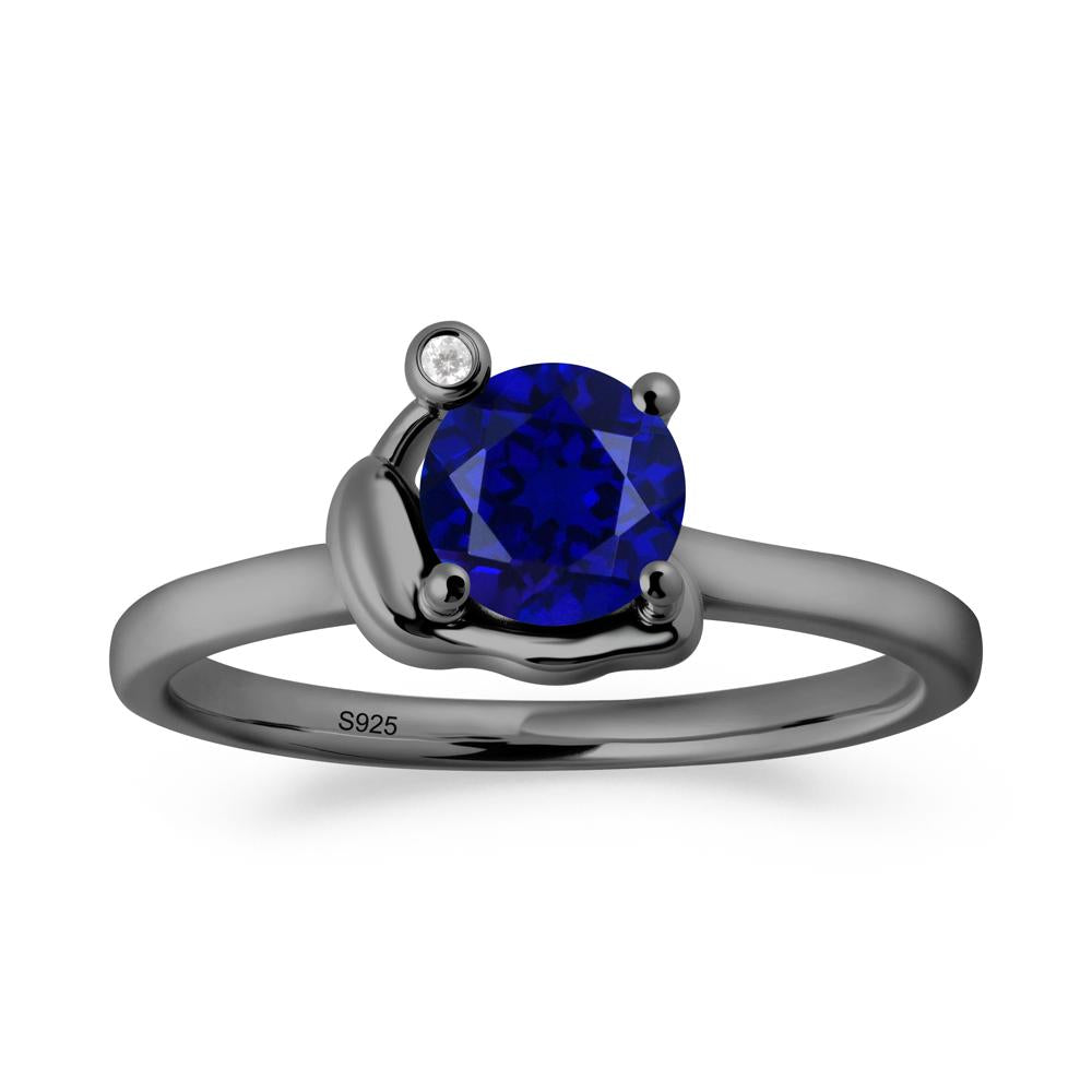 Snail Inspired Sapphire Ring - LUO Jewelry #metal_black finish sterling silver