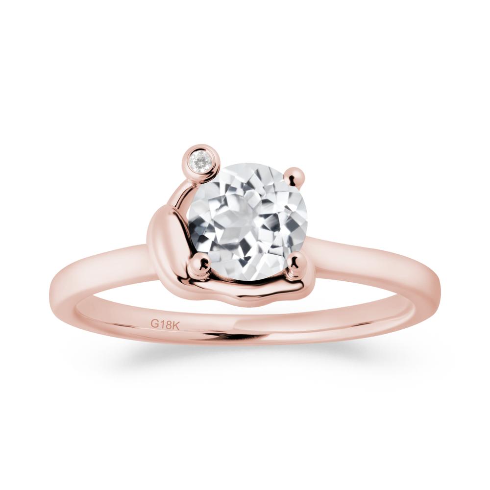 Snail Inspired White Topaz Ring - LUO Jewelry #metal_18k rose gold