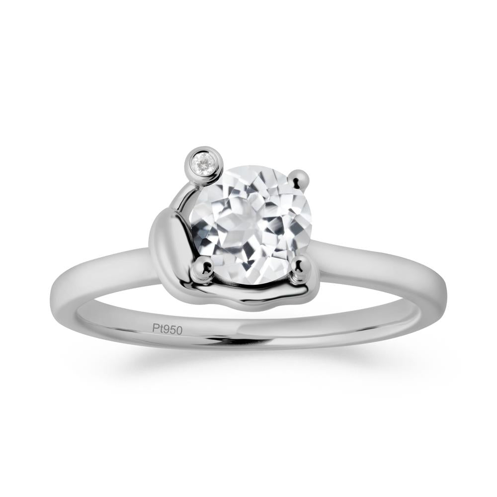 Snail Inspired White Topaz Ring - LUO Jewelry #metal_platinum