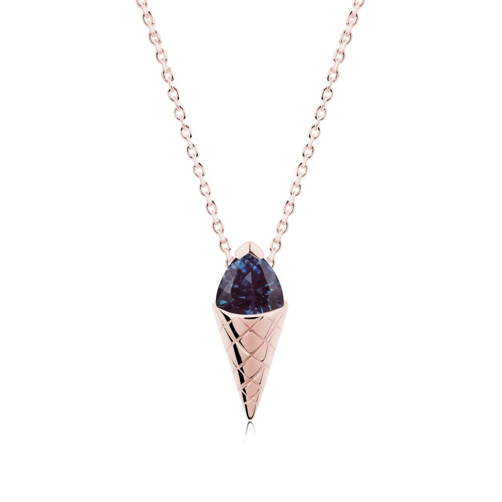 Creative Trillion Cut Alexandrite Necklace - LUO Jewelry #metal_18k rose gold