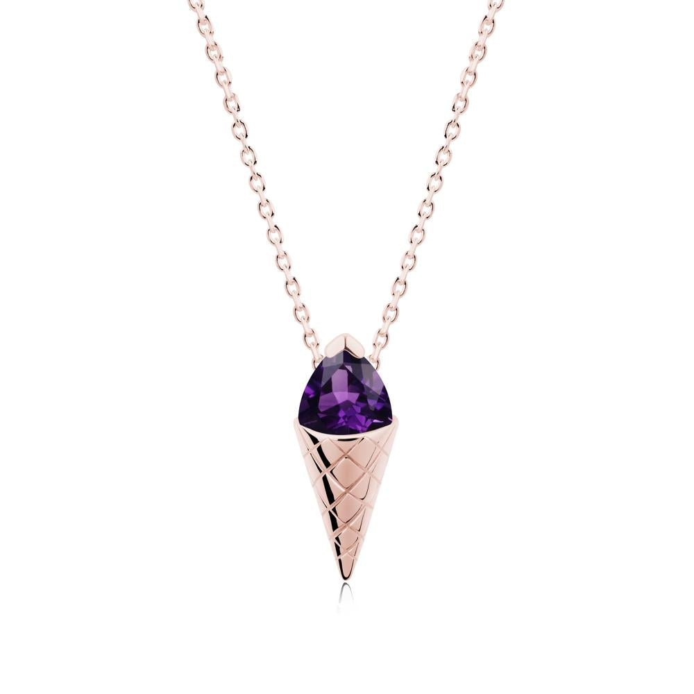 Ice Cream Inspired Amethyst Pendant - LUO Jewelry #metal_18k rose gold