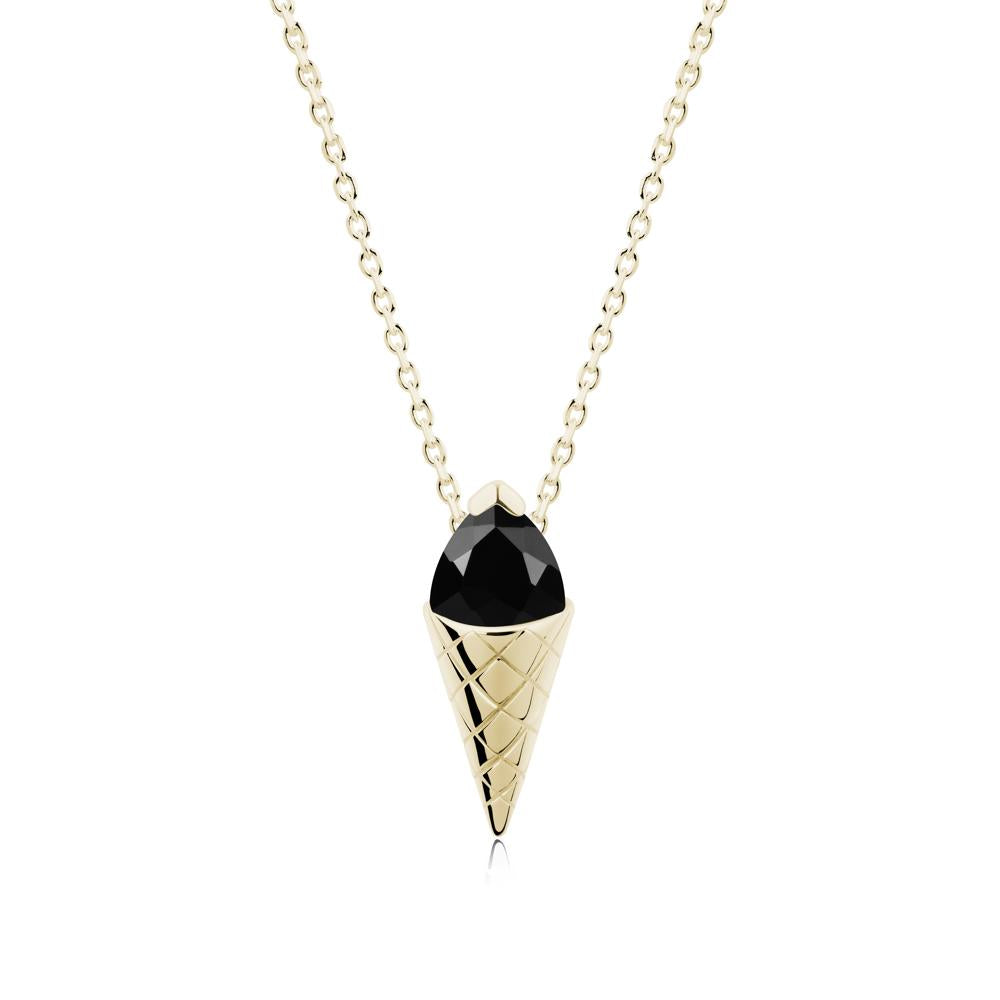 Ice Cream Inspired Black Spinel Pendant - LUO Jewelry #metal_14k yellow gold