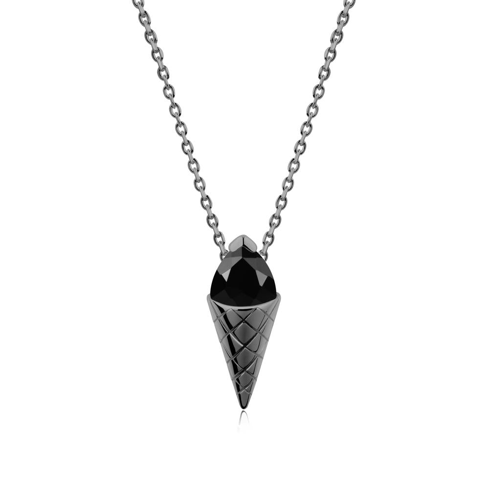 Ice Cream Inspired Black Spinel Pendant - LUO Jewelry #metal_black finish sterling silver