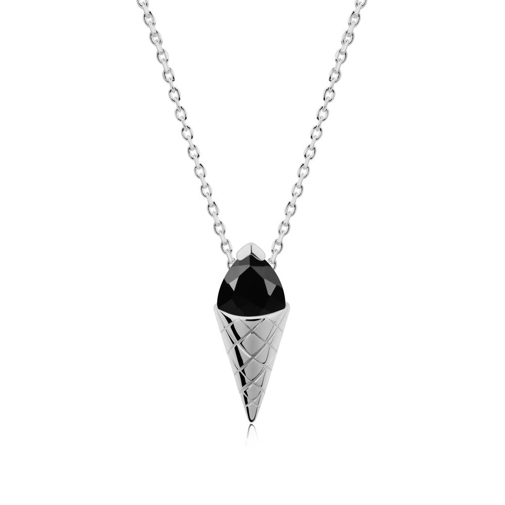 Ice Cream Inspired Black Spinel Pendant - LUO Jewelry #metal_platinum