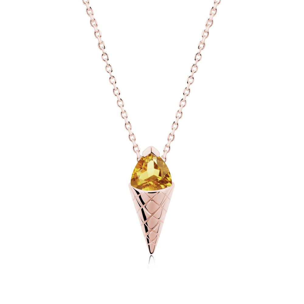 Ice Cream Inspired Citrine Pendant - LUO Jewelry #metal_18k rose gold
